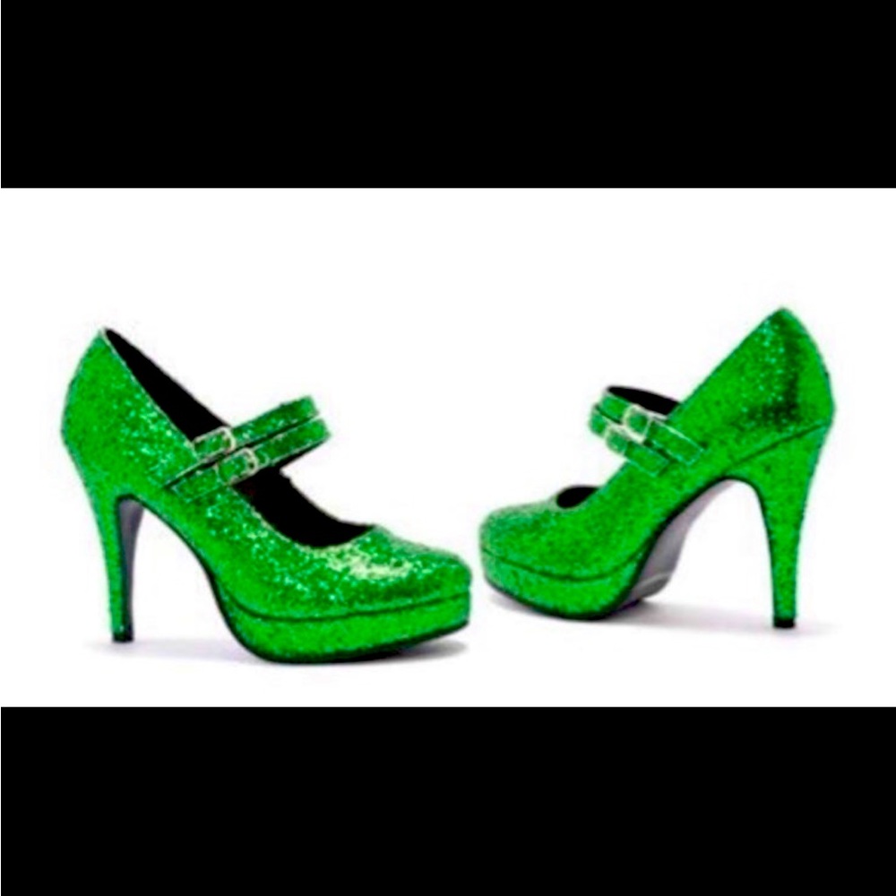 Green Sparkle High Heels